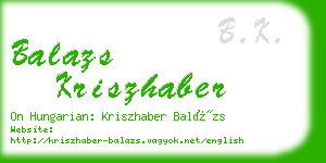 balazs kriszhaber business card
